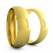 Aliança em Ouro Amarelo 18k Tradicional Abaulada